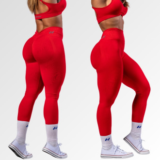NEBBIA - Bezšvové legíny s vysokým pásom  MAXIMUM PUSH-UP 302 (red)