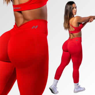 NEBBIA - Bezšvové legíny s vysokým pásom  MAXIMUM PUSH-UP 302 (red)