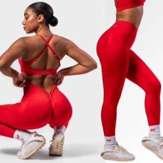 NEBBIA - Bezšvové push-up legíny s vysokým pásom TOTALLY SEAMLESS 303 (red)
