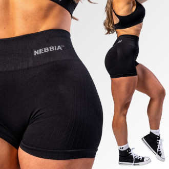 NEBBIA - Bezšvové push-up šortky s vysokým pásom TOTALLY SEAMLESS 304 (black)