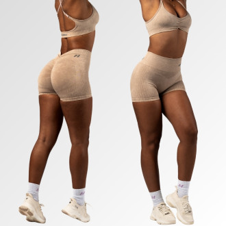 NEBBIA - Bezšvové push-up šortky s vysokým pásom TOTALLY SEAMLESS 304 (cream)