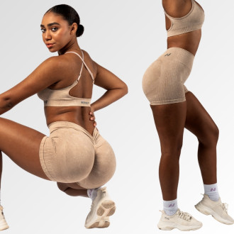 NEBBIA - Bezšvové push-up šortky s vysokým pásom TOTALLY SEAMLESS 304 (cream)