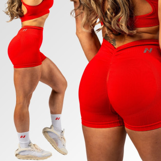 NEBBIA - Bezšvové push-up šortky s vysokým pásom TOTALLY SEAMLESS 304 (red)