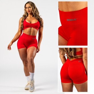 NEBBIA - Bezšvové push-up šortky s vysokým pásom TOTALLY SEAMLESS 304 (red)