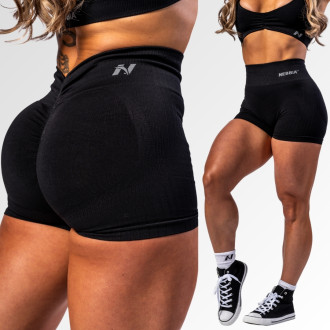 NEBBIA - Bezšvové push-up šortky s vysokým pásom TOTALLY SEAMLESS 304 (black)