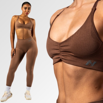 NEBBIA - Športová podprsenka so strednou podporou TOTALLY SEAMLESS 305 (brown)