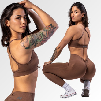 NEBBIA - Športová podprsenka so strednou podporou TOTALLY SEAMLESS 305 (brown)