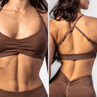 NEBBIA - Športová podprsenka so strednou podporou TOTALLY SEAMLESS 305 (brown)