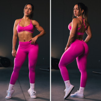 NEBBIA - Športová podprsenka so strednou podporou TOTALLY SEAMLESS 305 (pink)