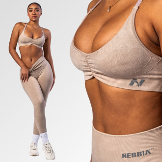 NEBBIA - Športová podprsenka so strednou podporou TOTALLY SEAMLESS 305 (cream)
