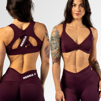 NEBBIA - Športová podprsenka STRONG BEAUTY 424 (dark red)