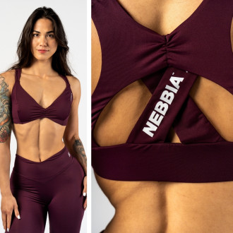 NEBBIA - Športová podprsenka STRONG BEAUTY 424 (dark red)