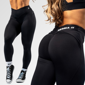 NEBBIA - Tvarujúce legíny s V-shaped pásom STRONG BEAUTY 425 (black)