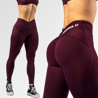 NEBBIA - Tvarujúce legíny s V-shaped pásom STRONG BEAUTY 425 (dark red)