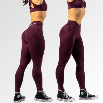 NEBBIA - Tvarujúce legíny s V-shaped pásom STRONG BEAUTY 425 (dark red)