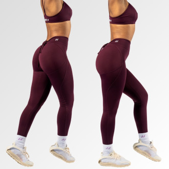 NEBBIA - Tvarujúce legíny so šnurovaním OWN YOUR POWER 426 (dark red)
