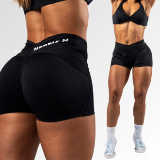 NEBBIA - Tvarujúce šortky s V-shaped pásom STRONG BEAUTY 428 (black)