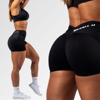 NEBBIA - Tvarujúce šortky s V-shaped pásom STRONG BEAUTY 428 (black)