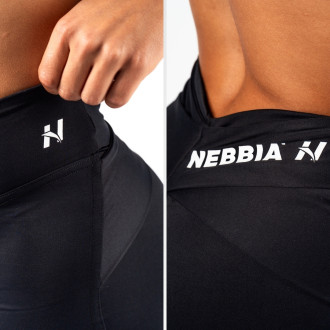 NEBBIA - Tvarujúce šortky s V-shaped pásom STRONG BEAUTY 428 (black)