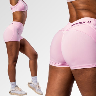 NEBBIA - Tvarujúce šortky s V-shaped pásom STRONG BEAUTY 428 (pink)