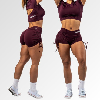 NEBBIA  - Push-up šortky so šnurovaním OWN YOUR POWER 429 (dark red)
