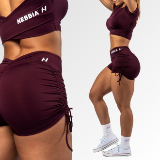 NEBBIA  - Push-up šortky so šnurovaním OWN YOUR POWER 429 (dark red)