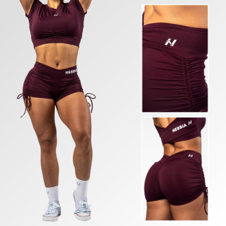 NEBBIA  - Push-up šortky so šnurovaním OWN YOUR POWER 429 (dark red)