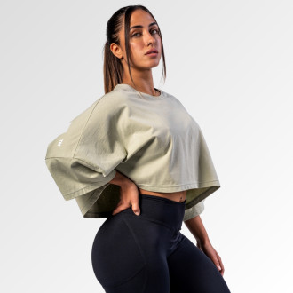 NEBBIA  - Oversized crop tričko JUST FLOW 431 (light green)