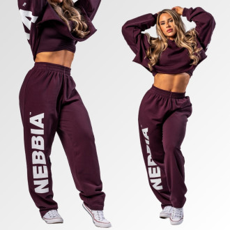 NEBBIA  - Voľné baggy tepláky BOYFRIEND STYLE 432 (dark red)