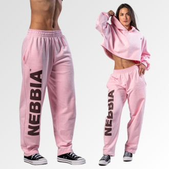 NEBBIA  - Voľné baggy tepláky BOYFRIEND STYLE 432 (pink)