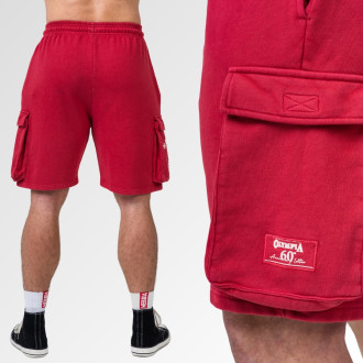 NEBBIA - Washed voľné cargo šortky LEGACY 787 (red)