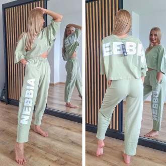 NEBBIA  - Oversized crop tričko JUST FLOW 431 (light green)