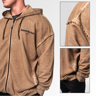 NEBBIA - Pánska fitness mikina na zips 362 (light brown)
