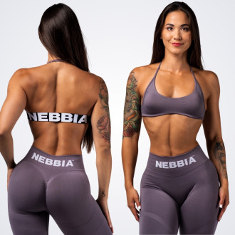 NEBBIA - Bezšvová športová podprsenka FLOW SEAMLESS 495 (dark grey)