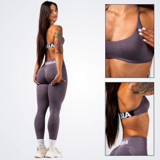NEBBIA - Bezšvová športová podprsenka FLOW SEAMLESS 495 (dark grey)