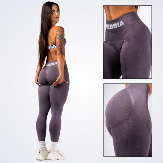 NEBBIA - Bezšvové extra push-up legíny FLOW SEAMLESS 496 (dark grey)