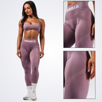 NEBBIA - Bezšvové extra push-up legíny FLOW SEAMLESS 496 (pink)