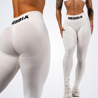 NEBBIA - Bezšvové extra push-up legíny FLOW SEAMLESS 496 (cream)