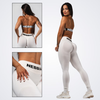 NEBBIA - Bezšvové extra push-up legíny FLOW SEAMLESS 496 (cream)