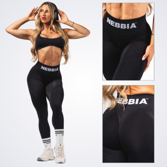 NEBBIA - Bezšvové extra push-up legíny FLOW SEAMLESS 496 (black)