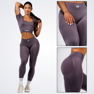 NEBBIA - Tvarujúce bezšvové maximum push-up legíny FLOW SEAMLESS 497 (dark grey)