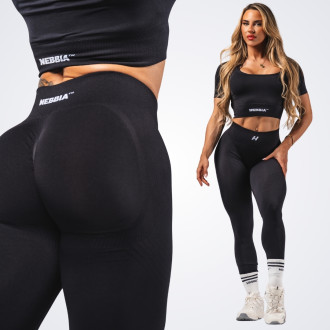 NEBBIA - Tvarujúce bezšvové maximum push-up legíny FLOW SEAMLESS 497 (black)