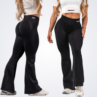 NEBBIA - Tvarujúce bezšvové flared legíny FLOW SEAMLESS 498 (black)