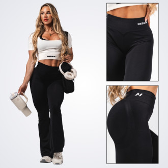 NEBBIA - Tvarujúce bezšvové flared legíny FLOW SEAMLESS 498 (black)