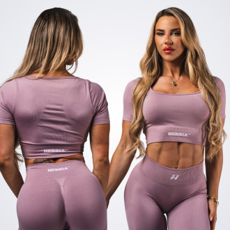 NEBBIA - Tvarujúci bezšvový crop top FLOW SEAMLESS 499 (pink)