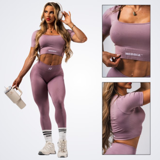 NEBBIA - Tvarujúci bezšvový crop top FLOW SEAMLESS 499 (pink)
