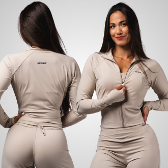 NEBBIA - Dámska fitness mikina Deni 314 (cream)