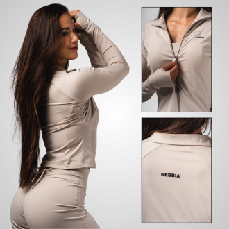 NEBBIA - Dámska fitness mikina Deni 314 (cream)