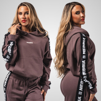 NEBBIA - Dámska športová mikina OFF-DUTY 489 (dark brown)