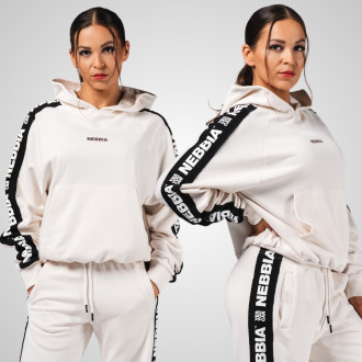 NEBBIA - Dámska fitness mikina OFF-DUTY 489 (cream)